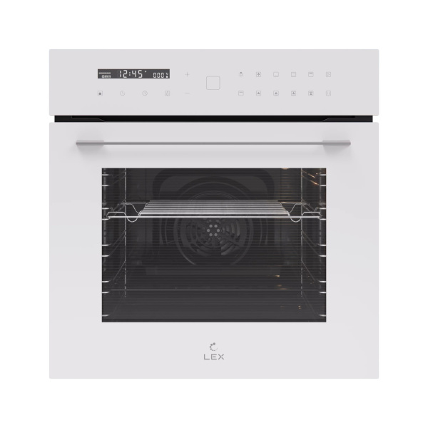 Духовой шкаф EDS 101 WH, 60 см, стекло/нерж. сталь, белый, Lex