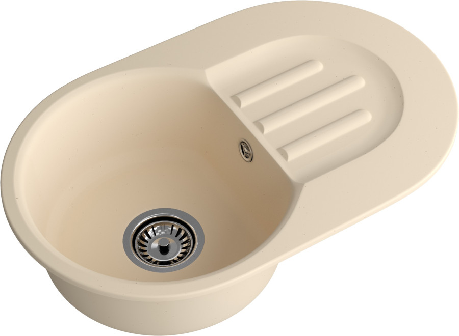 Мойка ЭкоМ М-685, 683х433мм, мрамор, бежевый (без сифона)