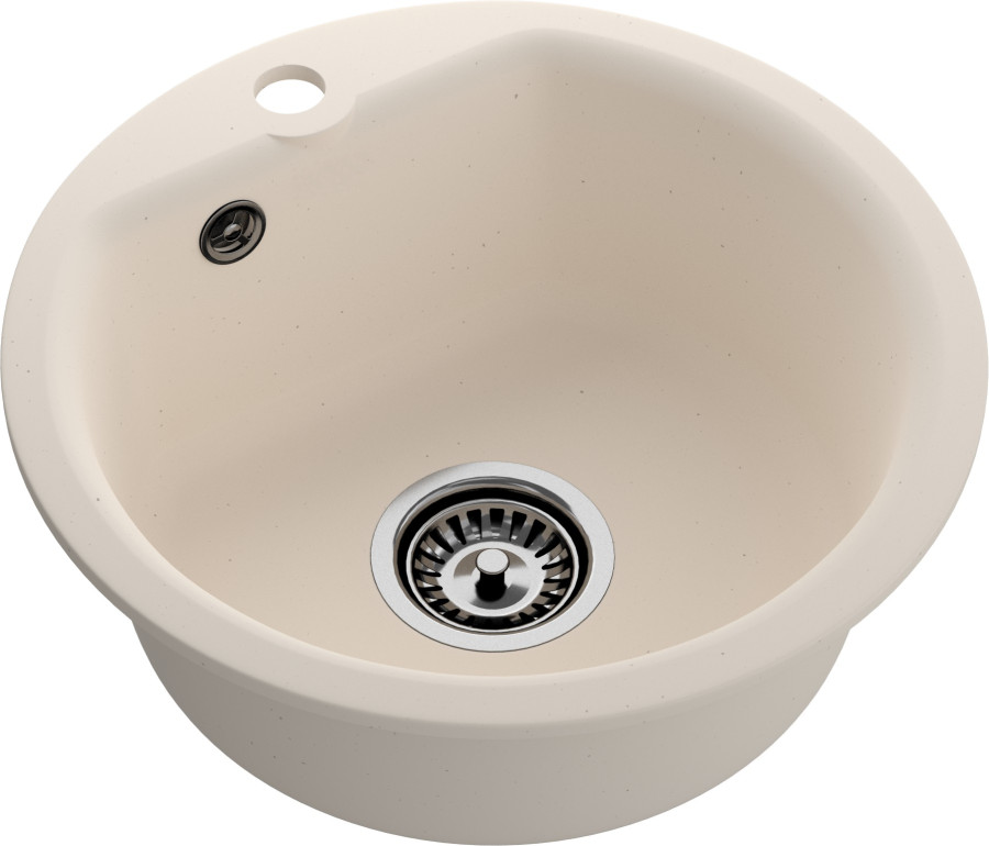 Мойка ЭкоМ М-435, d=435мм, мрамор, белый (без сифона)