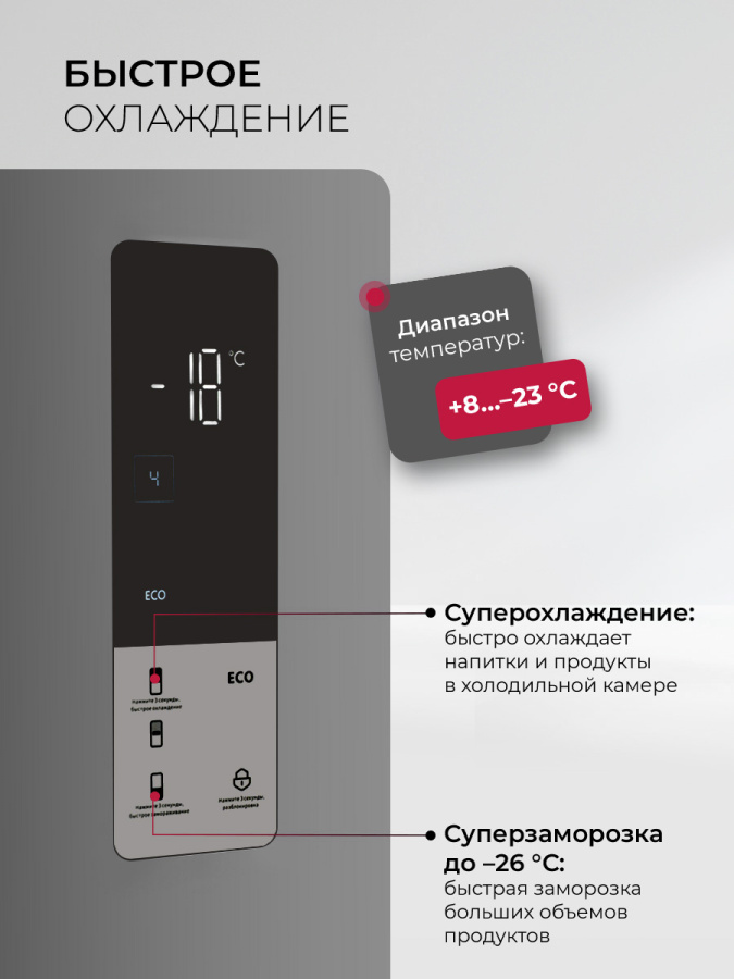 Холодильник отдельностоящий двухкамерный LKB185GRIDMAX, серый, Lex