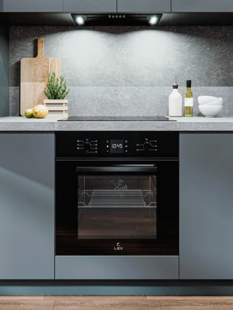 Духовой шкаф EDM 071 BBL, 60 см, стекло, черный, Lex