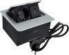 Горизонтальная, 1хEURO+2хUSB A+C, полуавтомат, алюминий, 138х135х68мм, металл/пластик, AQ