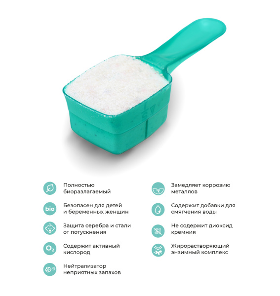 Порошок POWWASH для посудомоечных машин, 1 кг, Lex