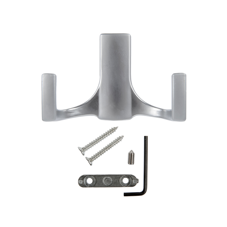 Крючок, KR 0330, двухрожковый, матовый хром