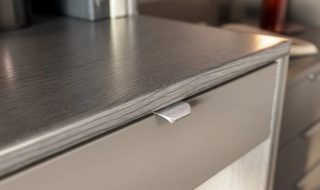 Ручка торцевая, HEXA, 32/50мм, металл, шлифованная сталь, GTV