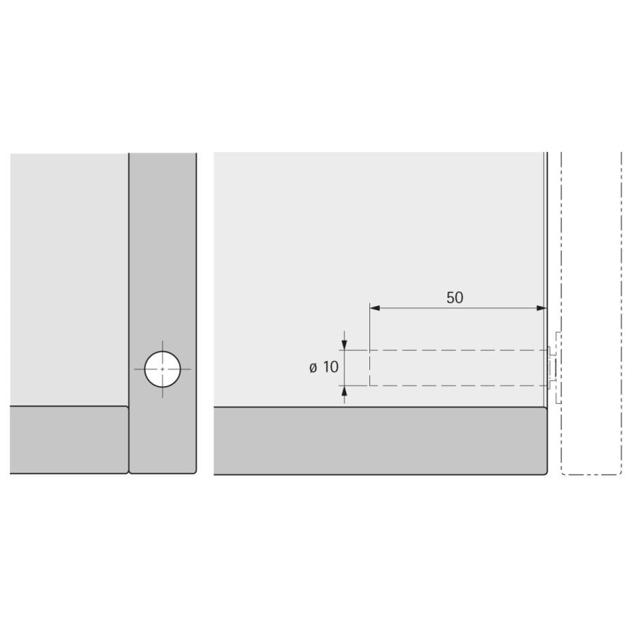 Толкатель Push Open с магнитом, врезной, короткий ход, пластик, белый, Hettich