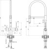 Смеситель Rivelato ADRIA, d=35 мм, черный/золото