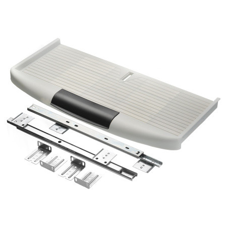 Полка для клавиатуры, 550x280мм, направляющие полного выдвижения L=350мм, серый, GTV