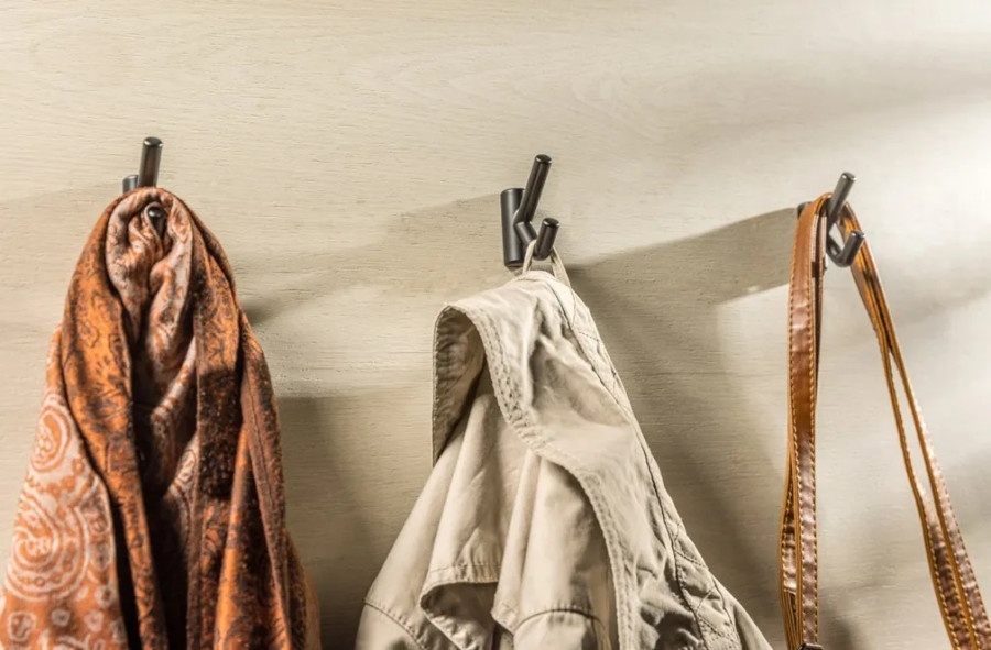 Крючок, LENS, двухрожковый, металл, черный матовый, GTV