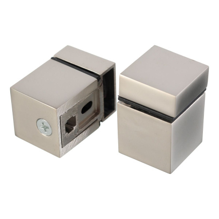 Полкодержатель "Куб" для ДСП и стекла, 4кг на пару, h=4-20мм, сатин, (компл 2шт), GTV