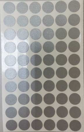 Заглушка самоклейка d=14мм, серебристый металлик