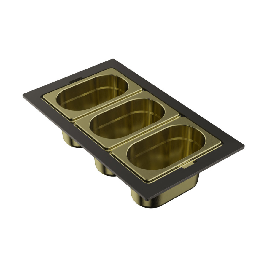 Контейнер DC-04-3-LG, 376x220x65мм, нержавеющая сталь, светлое золото