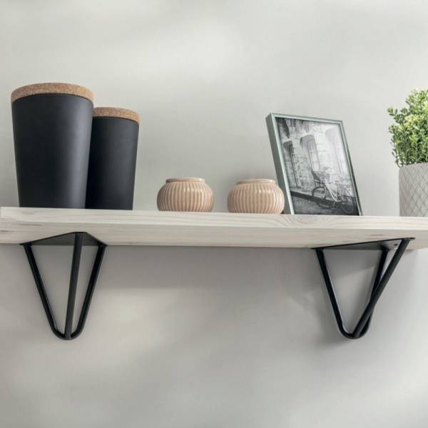 Полкодержатель WIRE, 200х160мм, 60кг на пару, черный матовый, GTV