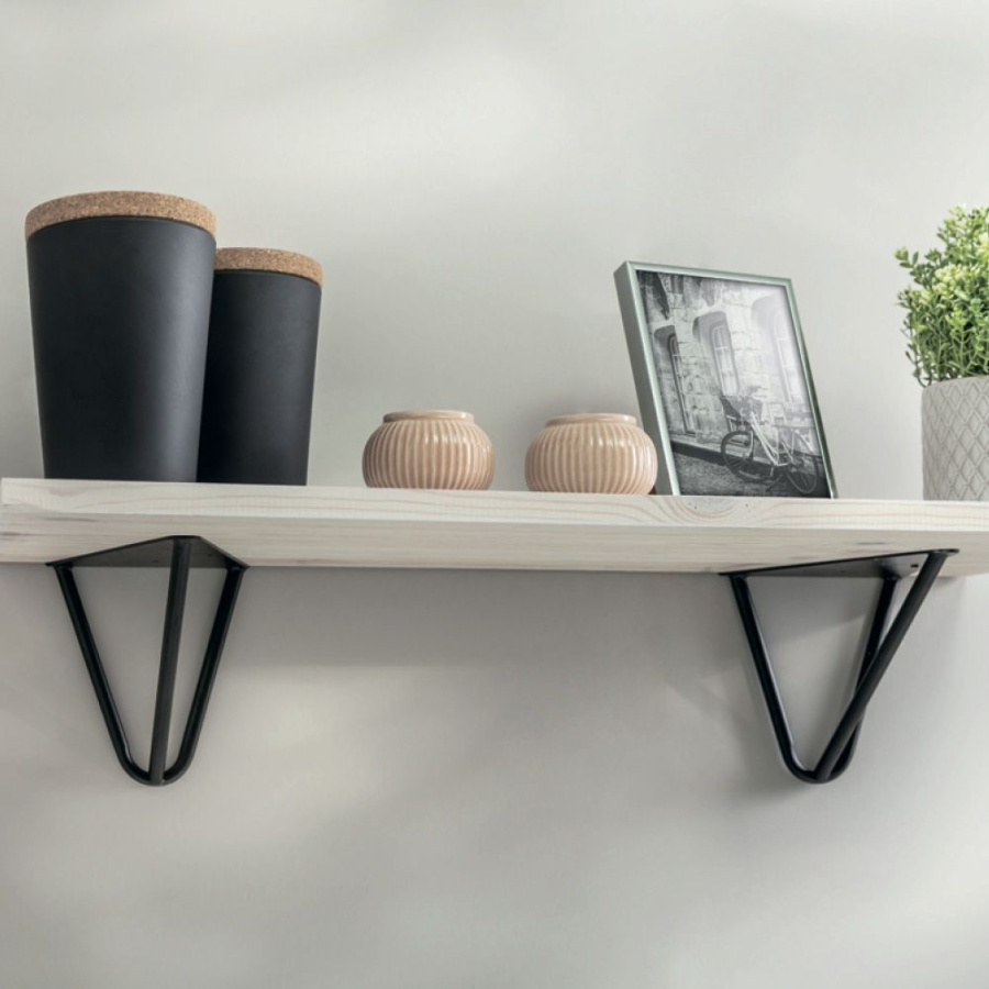 Полкодержатель WIRE, 200х160мм, 60кг на пару, черный матовый, GTV