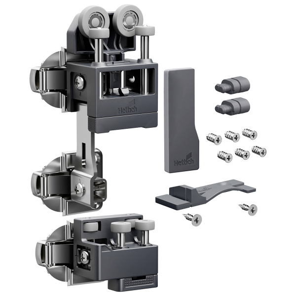 Комплект фурнитуры WingLine L, 25кг, самозакрывание, с ниж. напр. элементом, антрацит, левый