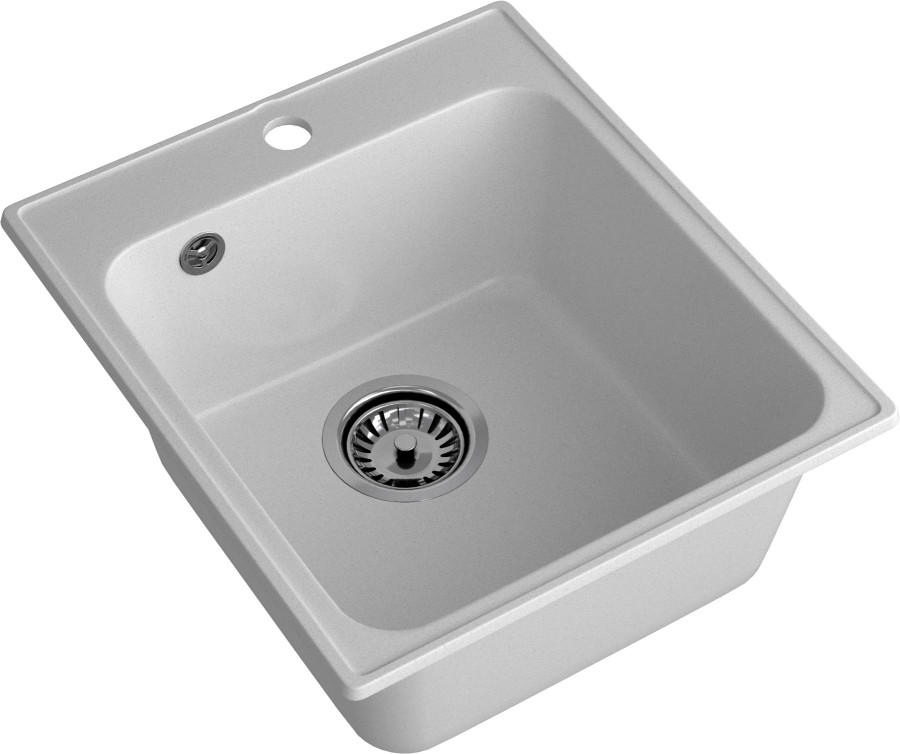 Мойка ЭкоМ 4248, 420х480мм, кварц, серый (без сифона)