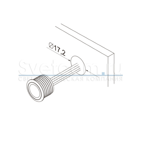 Выключатель врезной на касание с диммером, Ø20мм, 12-24В/60-100Вт, шнур 1м, хром, DKs-3
