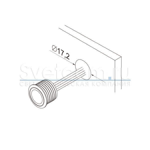 Выключатель врезной на касание с диммером, Ø20мм, 12-24В/60-100Вт, шнур 1м, хром, DKs-3
