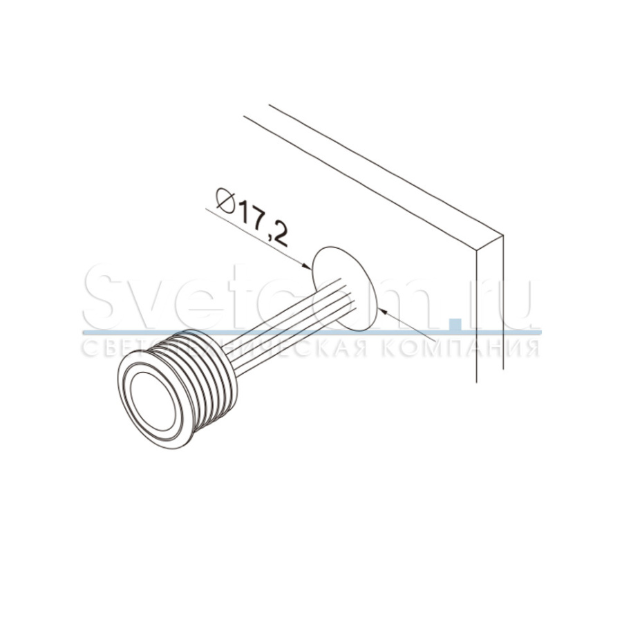 Выключатель врезной на касание с диммером, Ø20мм, 12-24В/60-100Вт, шнур 1м, хром, DKs-3