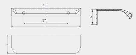 Ручка торцевая, HEXA, 32/50мм, металл, белый матовый, GTV