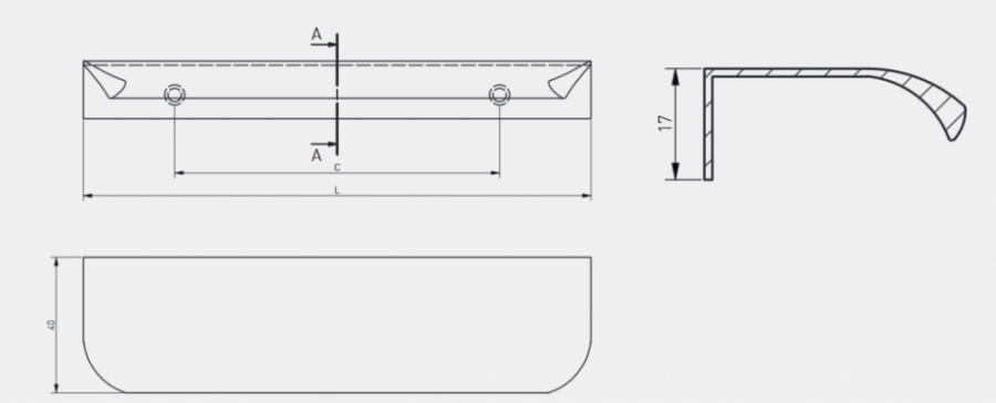 Ручка торцевая, HEXA, 32/50мм, металл, белый матовый, GTV