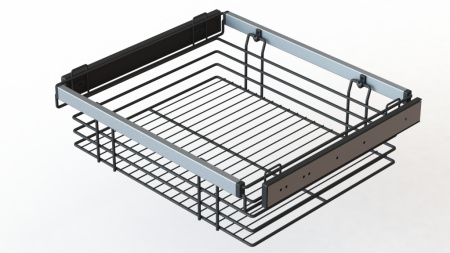 Корзина для белья выдвижная, 730-870х500х170мм, напр. полн. выдв., черный