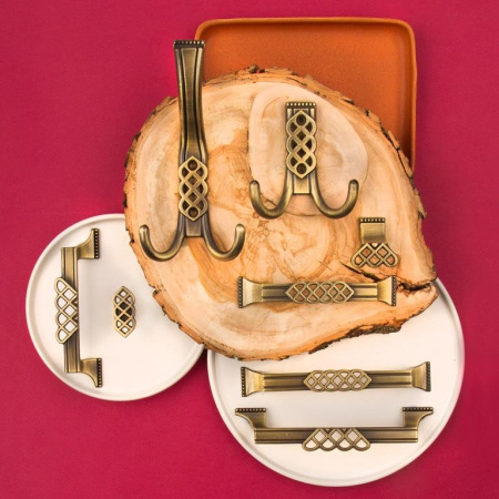 Крючок, KR 0300, трехрожковый, атласная бронза