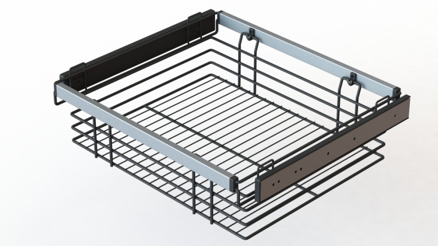 Корзина для белья выдвижная, 730-870х500х170, напр. с доводчиком, черный