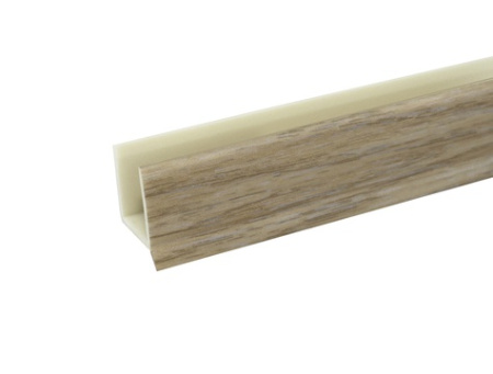 Кант П-образный декоративный, 4000х20мм, пластик, дуб беленый, Россия