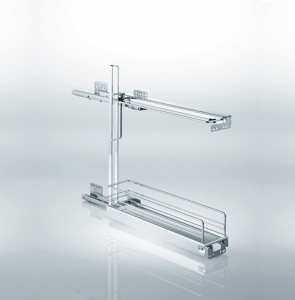 Корзина 150мм, для противней, с направл. полн. выдвиж., плав. закрыв, 3D, хром, Kessebohmer