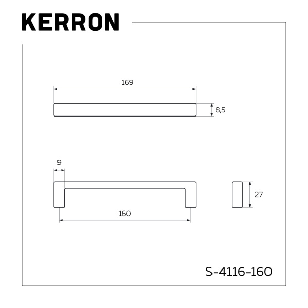 Ручка-скоба, 4116, 160мм, металл, матовое золото