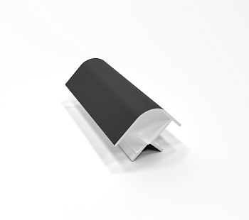 Угол 90* для цоколя универсальный, h=100мм, пластик, черный глянец, Россия
