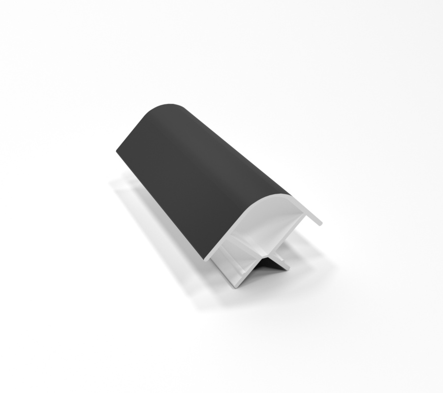 Угол 90* для цоколя универсальный, h=150мм, пластик, черный глянец, Россия