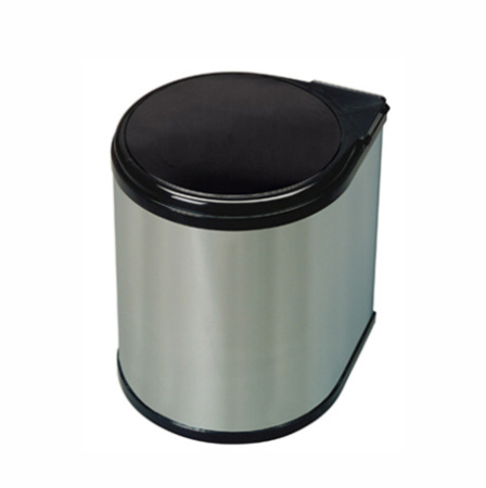 Контейнер для мусора с крышкой, 13л, 277x277x355мм, пластик, нерж. сталь, Gollinucci