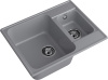 Мойка GranFest QUARZ 09, 617х480 мм, темно-серый (прямоугольная, 1,5 чаши, без сифона)