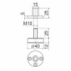 Крепление к полу ST02, черный матовый, Modus