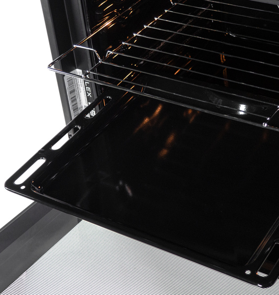 Духовой шкаф EDM 045 BL, 60 см, стекло/нерж. сталь, черный, Lex