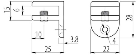 Полкодержатель для стекла 5мм, с зажимом, хром, GTV