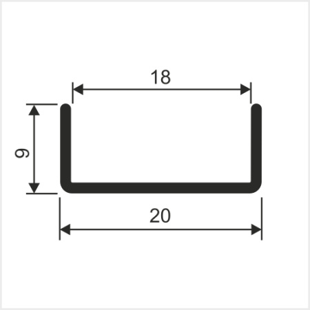 Профиль фасадный для ДСП 18мм, L=5000мм, серебро