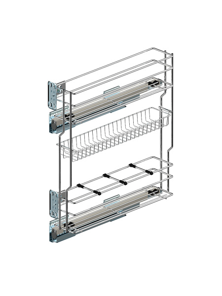 Корзина 150мм, 2 яруса, 109x464x534мм, боковое универсальное, оцинк, с направляющими WE29.0012.01.549/WE29.0013.01.549, Cargo, Reis