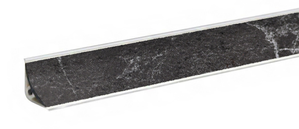 Плинтус LB-15, мрамор марквина серый, L=3000мм, 14,4х14,4мм