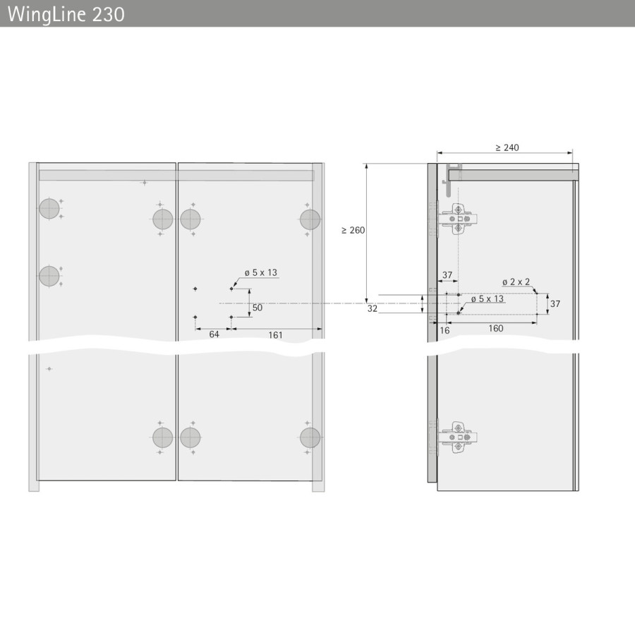 Комплект WingLine L/S/230 Pull to move Silent, heavy, белый