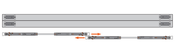 Система мягкого закрывания на 2 двери для шкафов-купе (левый+правый), без нижних роликов