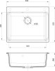 Мойка Rivelato AXEL 60, 630х520x200мм, топаз