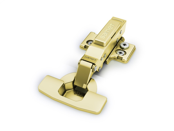 Комплект петель MASTER GOLD со встроенным доводчиком, планка 0мм, 3D регулировка, 48мм (2шт), Samet