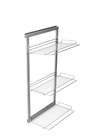 Обувница 3х-уровневая выдвижная, 320х480х1015мм, напр. с доводчиком, черный