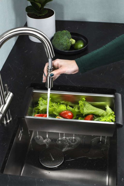 Смеситель Akita-S-GB, латунь, графит