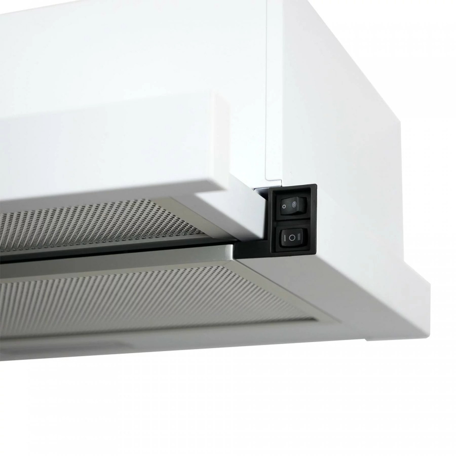 Вытяжка встраиваемая телескопическая HUBBLE 500 WHITE, 50см, б/угольного фильтра, белый, Lex