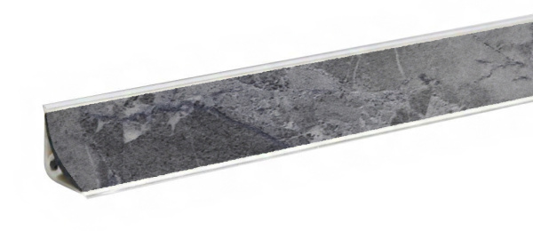 Плинтус LB-15, мрамор марквина синий, L=3000мм, 14,4х14,4мм