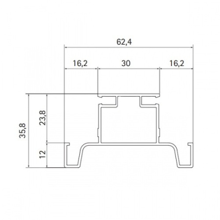 Ручка-профиль вертикальная средняя, 80/G3.6AL.04, L=4,7м, для ДСП 16мм, полированный никель